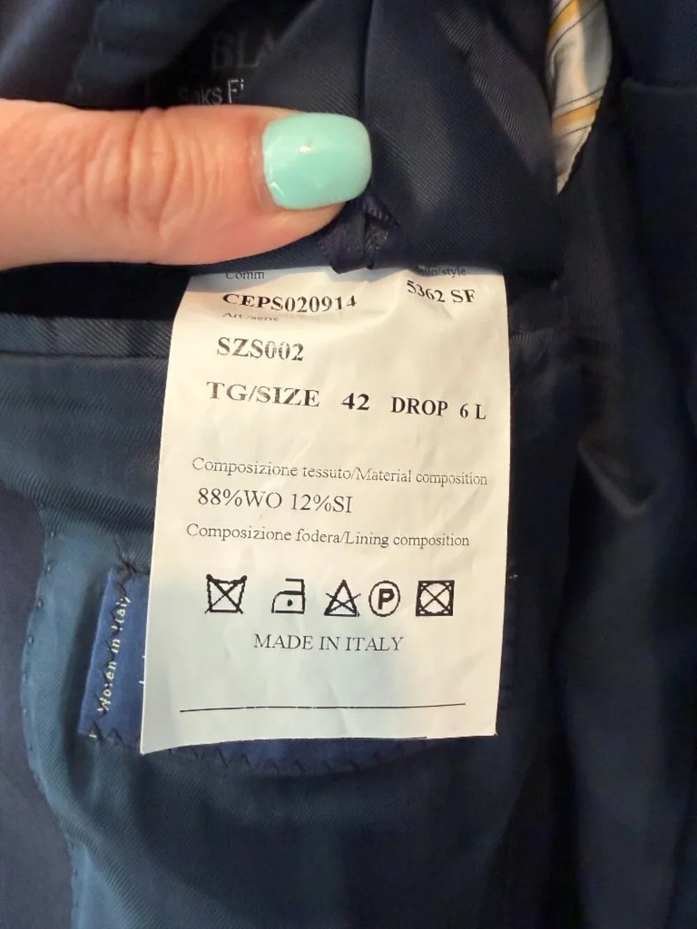 Ermenegildo Zegna Men's 42 Black Wool Silk Blazer Made in Italy